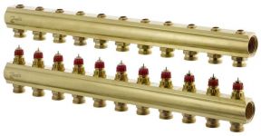 Розподільний колектор  Danfoss FHF 11+11 без ротаметрів, латунний