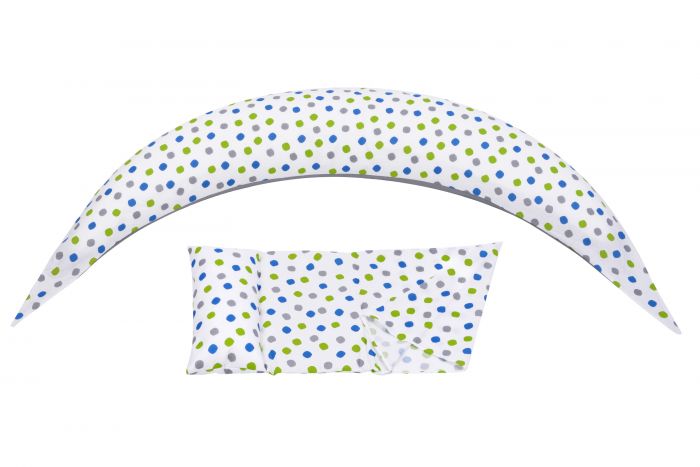 Набір аксесуарів для подушки Nuvita DreamWizard (наволочка, міні-подушка) Білий з крапками NV7101Dots