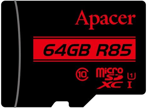 Карта пам'яті Apacer microSD  64GB C10 UHS-I R85MB/s + SD