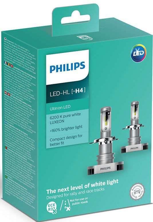 Лампа світлодіодна Philips H4 Ultinon Led +160%, 2 шт/комплект