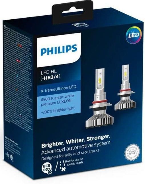 Лампа світлодіодна Philips HB3/HB4 X-treme Ultinon Led +200%, 2 шт/комплект