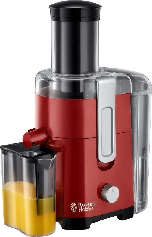 Соковитискач Russell Hobbs Desire відцентрований 550Вт, чаша-0.75л, жмих-2л, пластик, червоно-чорний