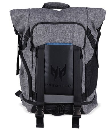 Рюкзак ACER PREDATOR GAMING ROLLTOP BACKPACK FOR 15" NBS GRAY N TEAL BLUE (RETAIL PACK)