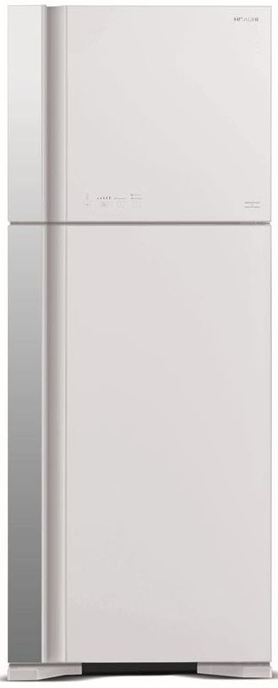 Холодильник Hitachi з верхн. мороз., 184x72х74, холод.відд.-345л, мороз.відд.-105л, 2дв., А++, NF, інв., зона нульова, білий (скло)