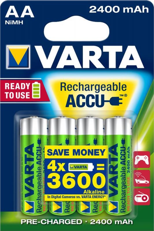 Акумулятор VARTA RECHARGEABLE ACCU AA 2400mAh BLI 4 NI-MH (READY 2 USE)