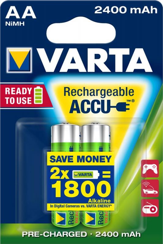 Акумулятор VARTA RECHARGEABLE ACCU AA 2400mAh BLI 2 NI-MH (READY 2 USE)