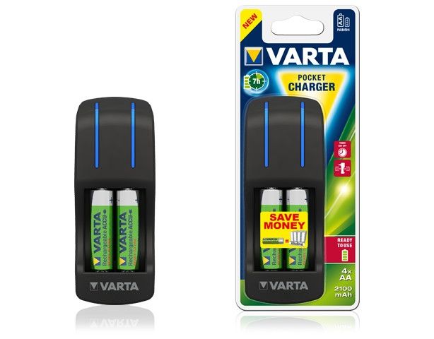 Зарядний пристрій VARTA Pocket Charger + 4AA 2100 mAh NI-MH