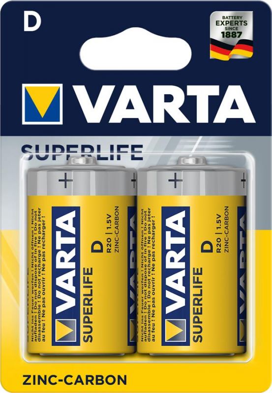 Батарейка VARTA SUPERLIFE D BLI 2 ZINC-CARBON