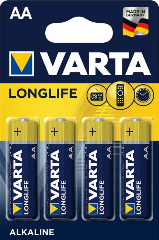 Батарейка VARTA LONGLIFE AA BLI 4 ALKALINE