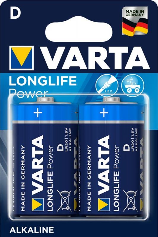 Батарейка VARTA LONGLIFE Power D BLI 2 ALKALINE