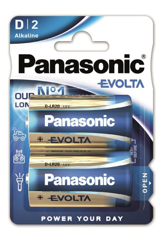 Батарейка Panasonic EVOLTA лужна D(LR20) блістер, 2 шт.