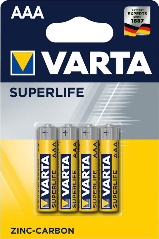 Батарейка VARTA SUPERLIFE AAA BLI 4 ZINC-CARBON