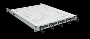 Полиця з кільцями та щітками регул. ZPAS 19" 1U глуб. 650-750 мм вантажопід. 120кг сіра