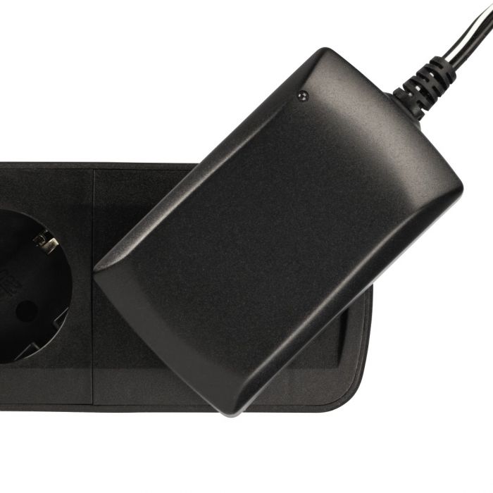 Мережевий подовжувач  НАМА "TIDY-Line" 4XSchuko  з вимикачем, 3G*1.5мм, 1.5м, чорний/сірий