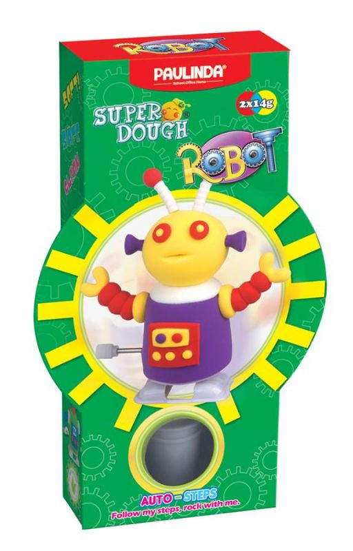 Маса для ліплення Paulinda Super Dough Robot заводний механізм (крокує), фіолетовий PL-081178-4