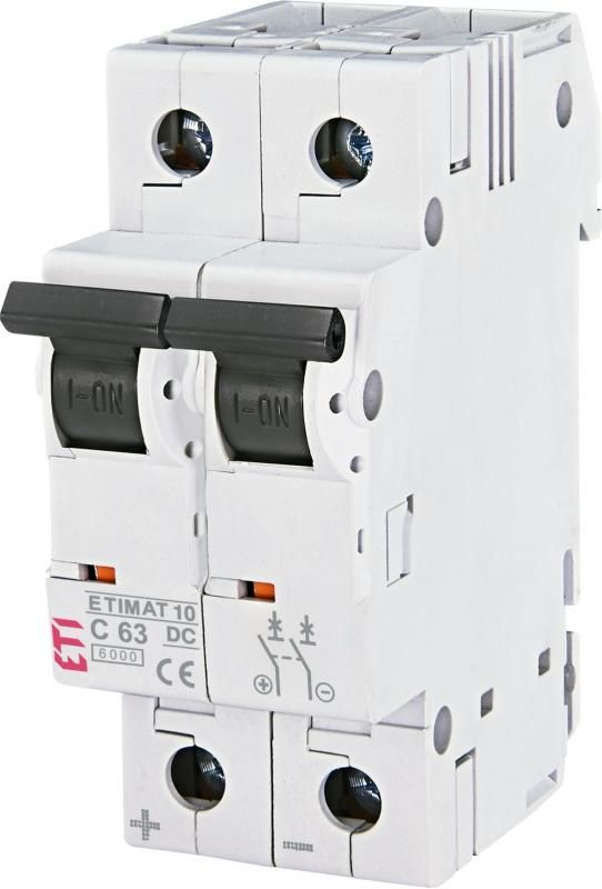 Автоматичний вимикач ETI ETIMAT 10 DC 2p C 63A (6 kA)