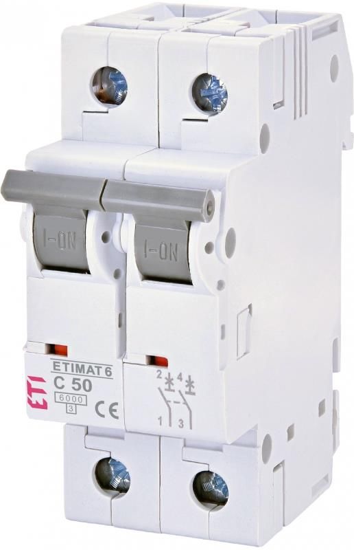 Автоматичний вимикач ETI ETIMAT 6  2p C 50А (6 kA)