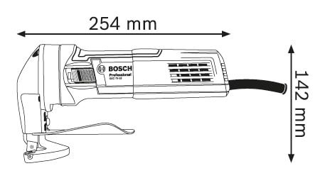 Ножиці листові Bosch GSC 75-16, 750Вт, сталь до 1.6 мм, 1.7 кг