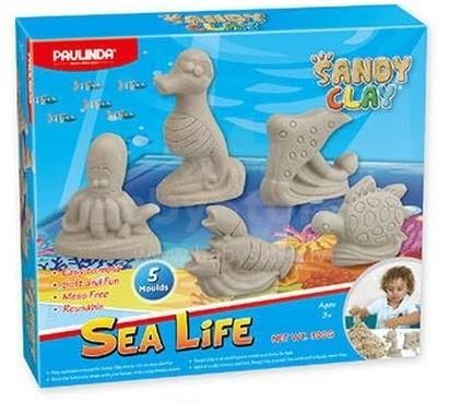 Пісок для творчості Paulinda Sandy clay Морське життя - тварини 300г 5 од