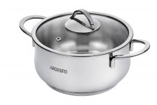 Каструля Ardesto BLACK MARS, скляна кришка, 4.3 л, нержавіюча сталь