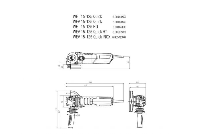 Шліфмашина кутова Metabo WEV 15-125 Quick