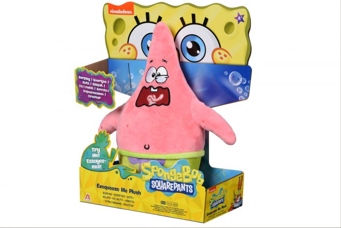 М'яка ігрaшка SpongeBob Exsqueeze Me Plush Patrick Burp зі звуком