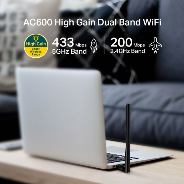 WiFi-адаптер TP-LINK Archer T2U plus AC600 USB2.0 ext. ant