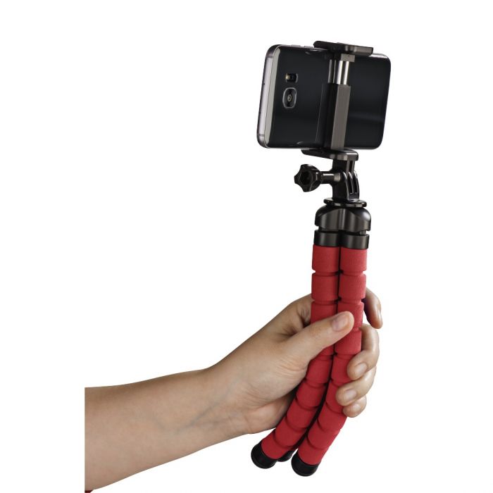 Штатив HAMA "Flex" для смартфонів і GoPro, 26 см, колір червоний