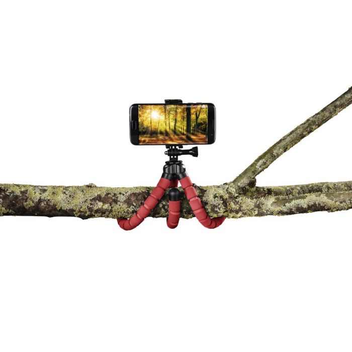 Штатив HAMA "Flex" для смартфонів і GoPro, 26 см, колір червоний