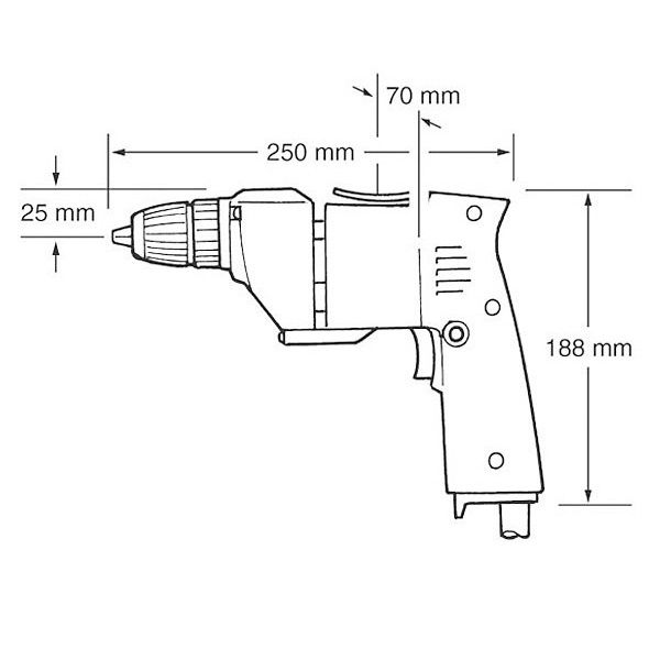 Дриль Makita 6510LVR, 400Вт, 10мм, БЗП, 1.4 кг