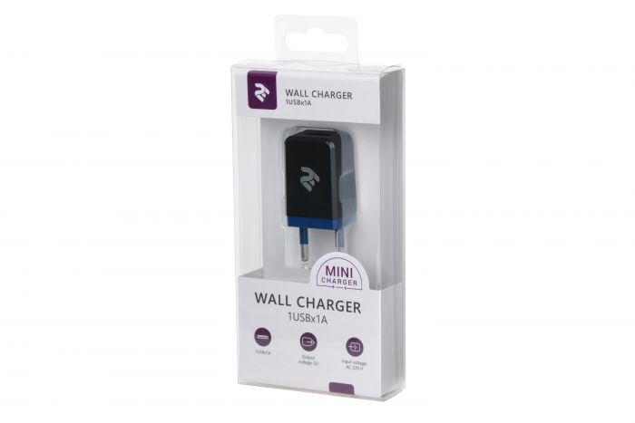 Мережевий ЗП 2E USB Wall Charger USB:DC5V/1A, Black