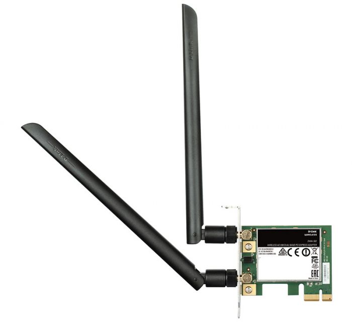 WiFi-адаптер D-Link DWA-582 rev B, AC1200, PCI-express