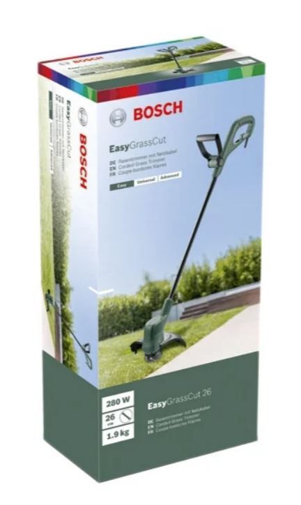 Тример садовий Bosch EasyGrassCut 26, 280 Вт, 26 см, шпулька 1.6 мм x 4 м, 1.9 кг