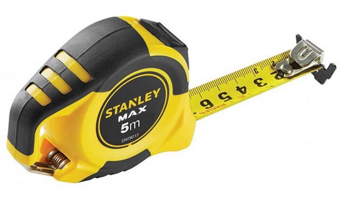 Рулетка Stanley "MAX", двостороння стрічка, прогумований корпус, магніт знімний, 5м х 25мм