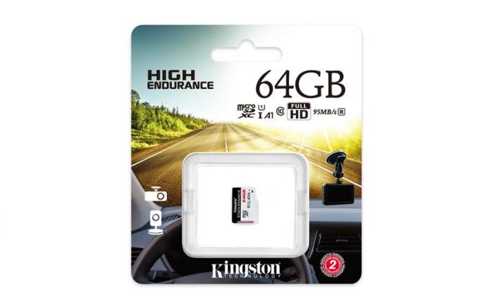 Карта пам'яті Kingston microSD   64GB C10 UHS-I R90/W45MB/s High Endurance