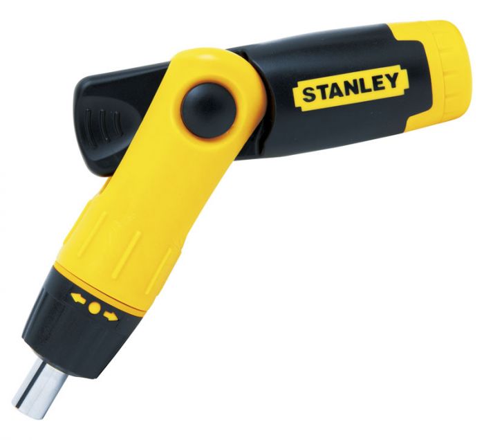 Викрутка Stanley "Pistol Grip Ratchet", бітотримач реверсний 1/4", 20 біт, кейс