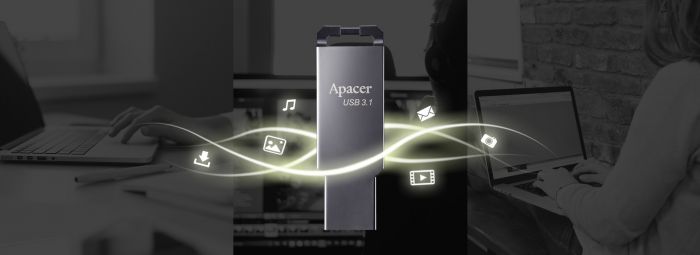 Накопичувач Apacer  64GB USB 3.1 AH360 Ashy