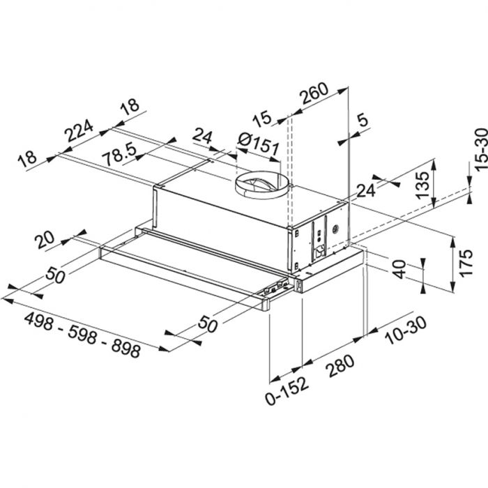 Витяжка вбуд.телескопічна Franke Flexa FTC 532L WH/ 15.0547.795/