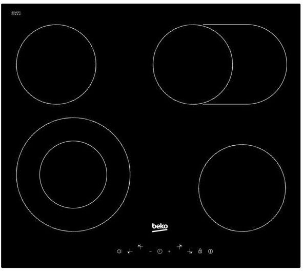 Вбудовувана електрична поверхня Beko HIC64403T - склокераміка/Ш- 60см./4 зони/сенсорное упр./чорний