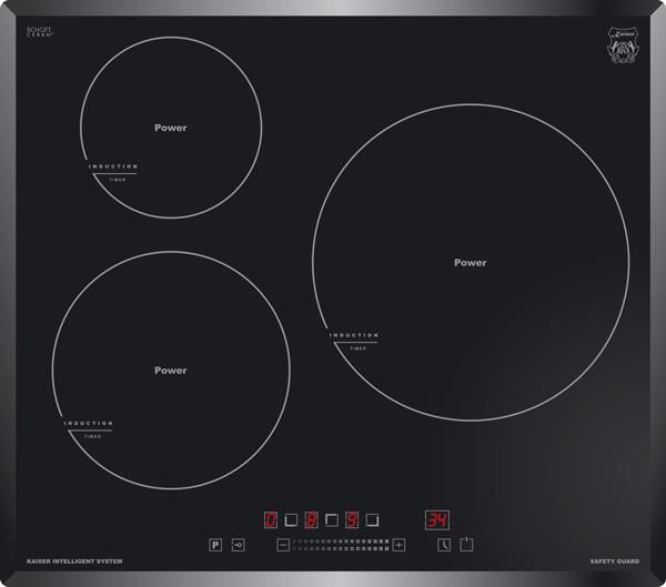 Варильна поверхня індукційна Kaiser KCT6736FI - Шx60см./3 зони/сенсор/чорний