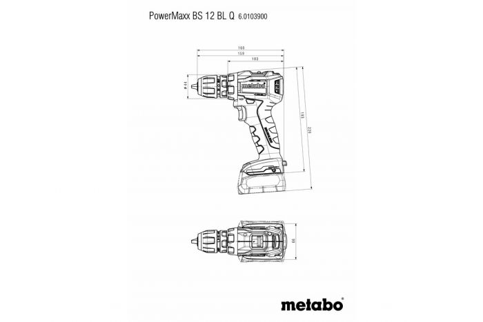 Шуруповерт-дриль Metabo PowerMaxx BS 12 BL Quick, 2х2.0Аг , ЗП SC-30, кейс МС05, 12В