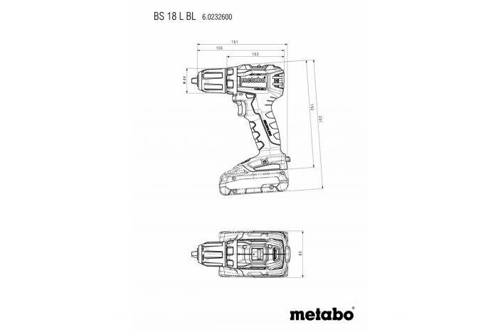 Шуруповерт-дриль Metabo BS 18 L BL, 18В, 2x2.0Aг, SC 60 Plus, кейс