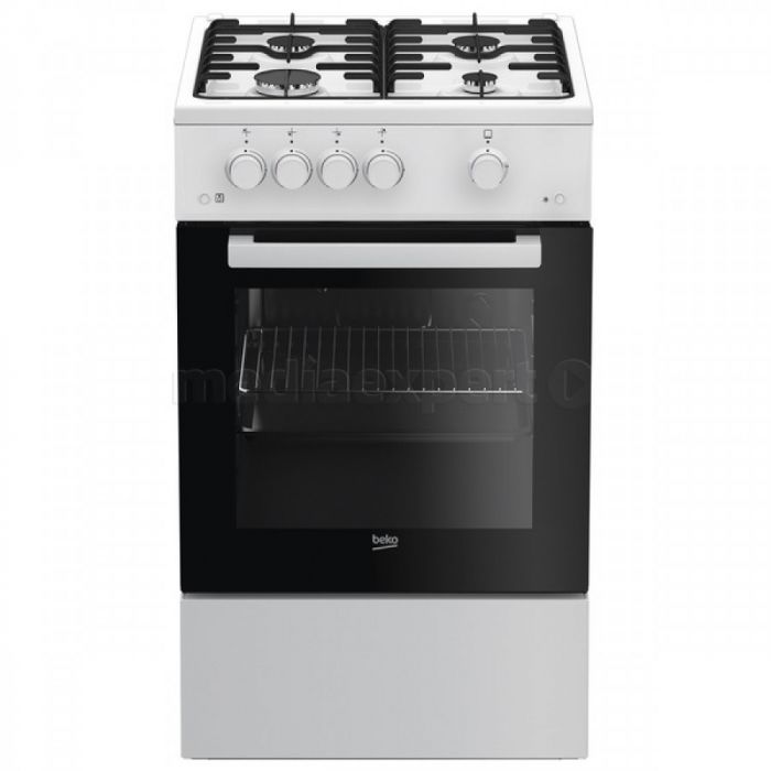 Плита газова Beko FSG52010FW - 50х60 см/4 конф./емал. решітки/газ-контроль/50л./білий