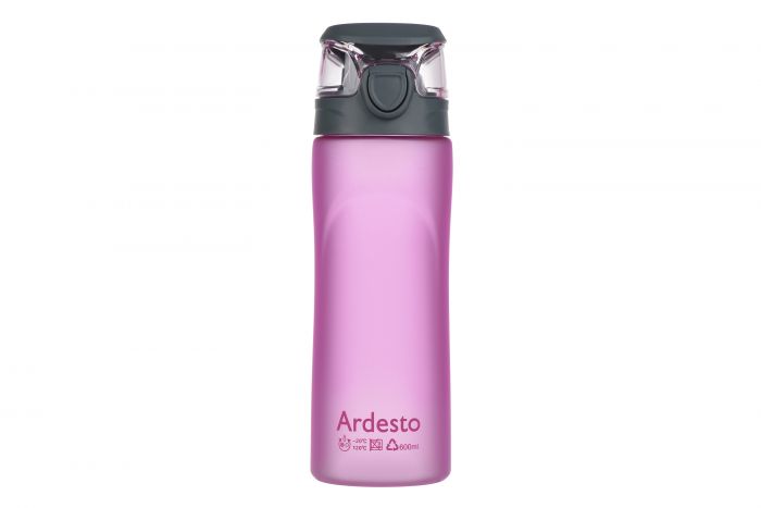 Пляшка для води Ardesto 600 мл, рожева, пластик