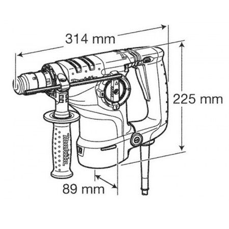 Перфоратор Makita HR2810T, SDS+, 800Вт, 2.8 Дж, 3.5 кг