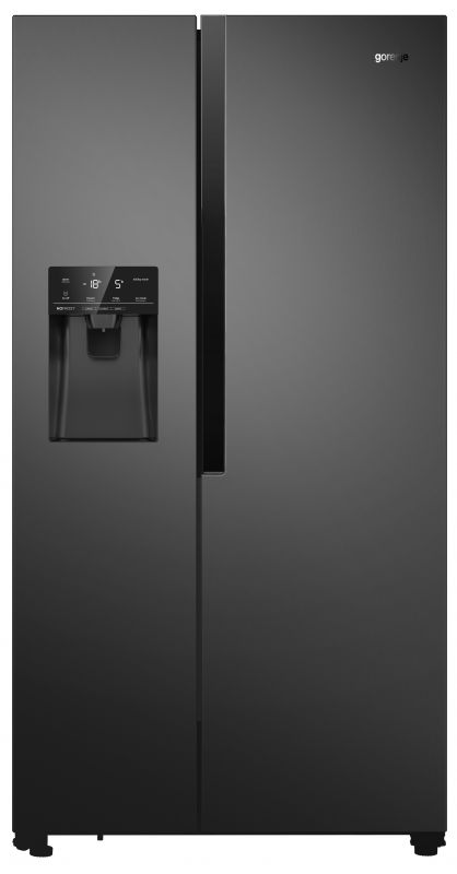 Холодильник SBS Gorenje NRS9182VB, 179х68х91см, 2 двері, 368( 167)л, А++, Total NF, Інв. , Зона св-ті, Зовн. Диспл, Чорний