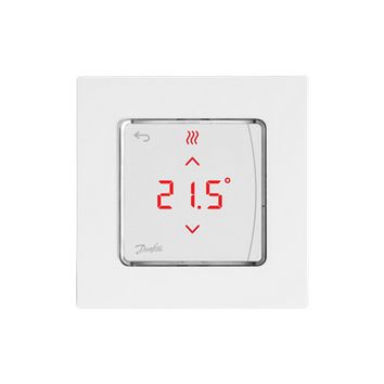 Терморегулятор Danfoss Icon RT Display, +5...35° C, програмований, дротовий, вбудований, 24V, білий