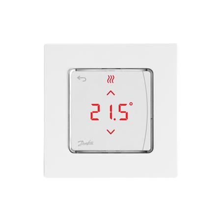Терморегулятор Danfoss Icon RT Display, +5...35° C, програмований, дротовий, накладний, 24V, білий