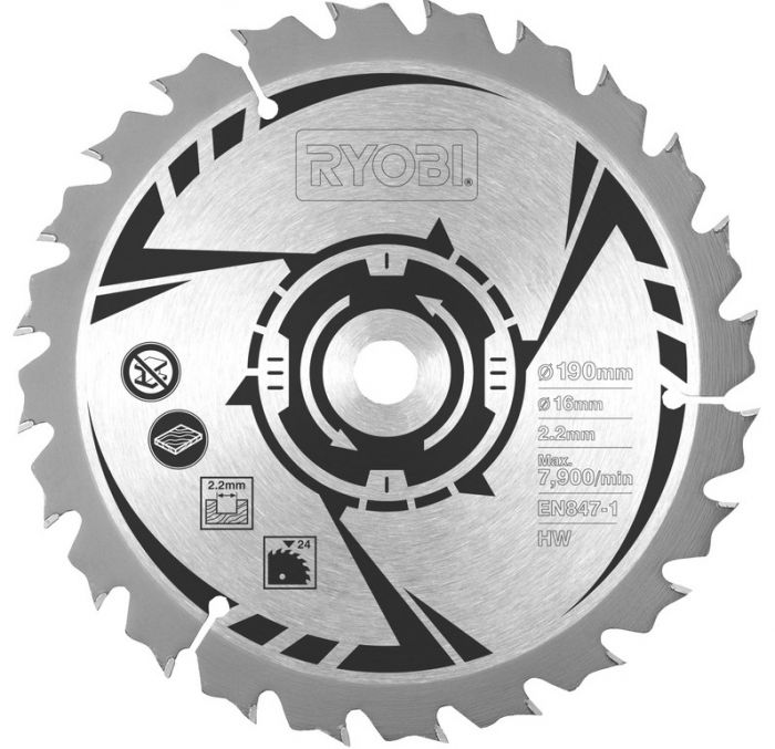 Ryobi Пила дискова RCS1600-PG, 190х24мм, 1600Вт, лазер, 3.7кг