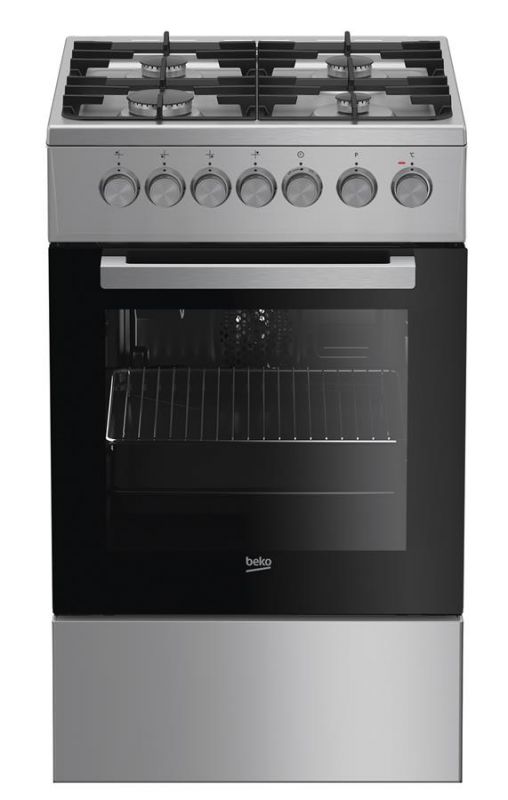 Плита комбінована Beko FSE52130DX - 50х60 см/газ-контр/чавун/55л/6 прогр./нерж. сталь